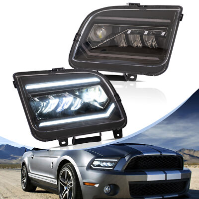 Vland LED Headlights For 2005-2009 Ford Mustang Projector w/Animation Sequential