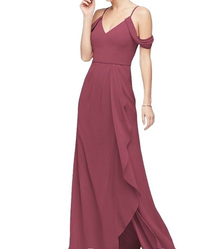 Tank Draped Chiffon Tulip Hem Bridesmaid Dress Sand color, size 2 Preowned  | eBay