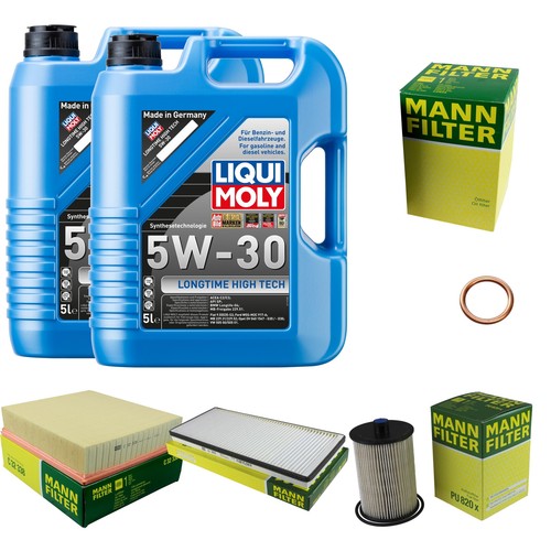 MANN Inspektionspaket 10 L LIQUI MOLY Longtime High Tech 5W-30 für VW LT 28-46