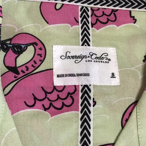 Mens Pink Flamingo Button Up Shirt Short Sleeve Size Small Nordstroms NWT Casual - Picture 7 of 12
