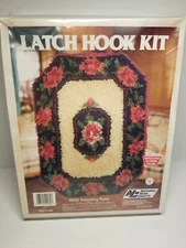Vintage National Yarn Natura Latch Hook Rug Kit R003 Everything Roses 27 X 20 ~