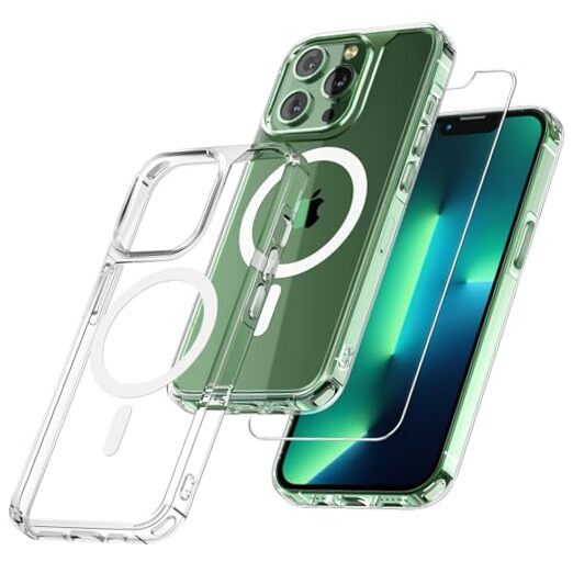 3 in 1 MagSafe Clear Case for iPhone 13 Pro Max 6.7 Inch with Kickstand  