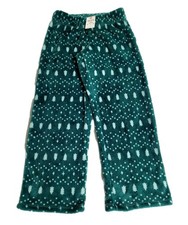 Cat  Jack Kids Boys Girls Size XS 4/5 Green Christmas Fleece Plush Pajama Pants