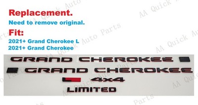 Gloss Black Red Door Grand Cherokee Rear Tailgate 4X4 L Limited Emblems 2021+