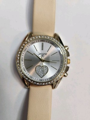 Ladies Simone Chic Crystal Heart Watch. New Battery