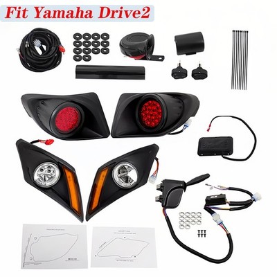 Full LED Light Kit Head & Tail Lights for Yamaha Drive2 Golf Cart 2017 Up