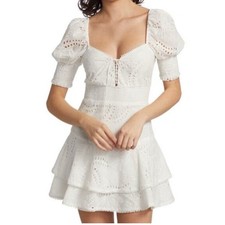 Alice + Olivia White Eyelet Mini Dress