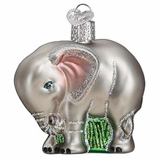 Old World Christmas Glass Blown Ornament for Christmas Tree, Baby Elephant