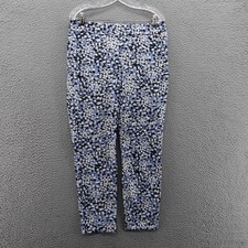Talbots Chatham Ankle Pants Size 8 Blue Black Dot Womens Side Zip Career