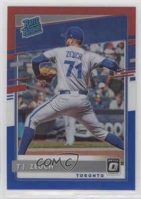 2020 Donruss Optic Rated Rookies Red White & Blue Prizm TJ Zeuch Rookie RC 0b3