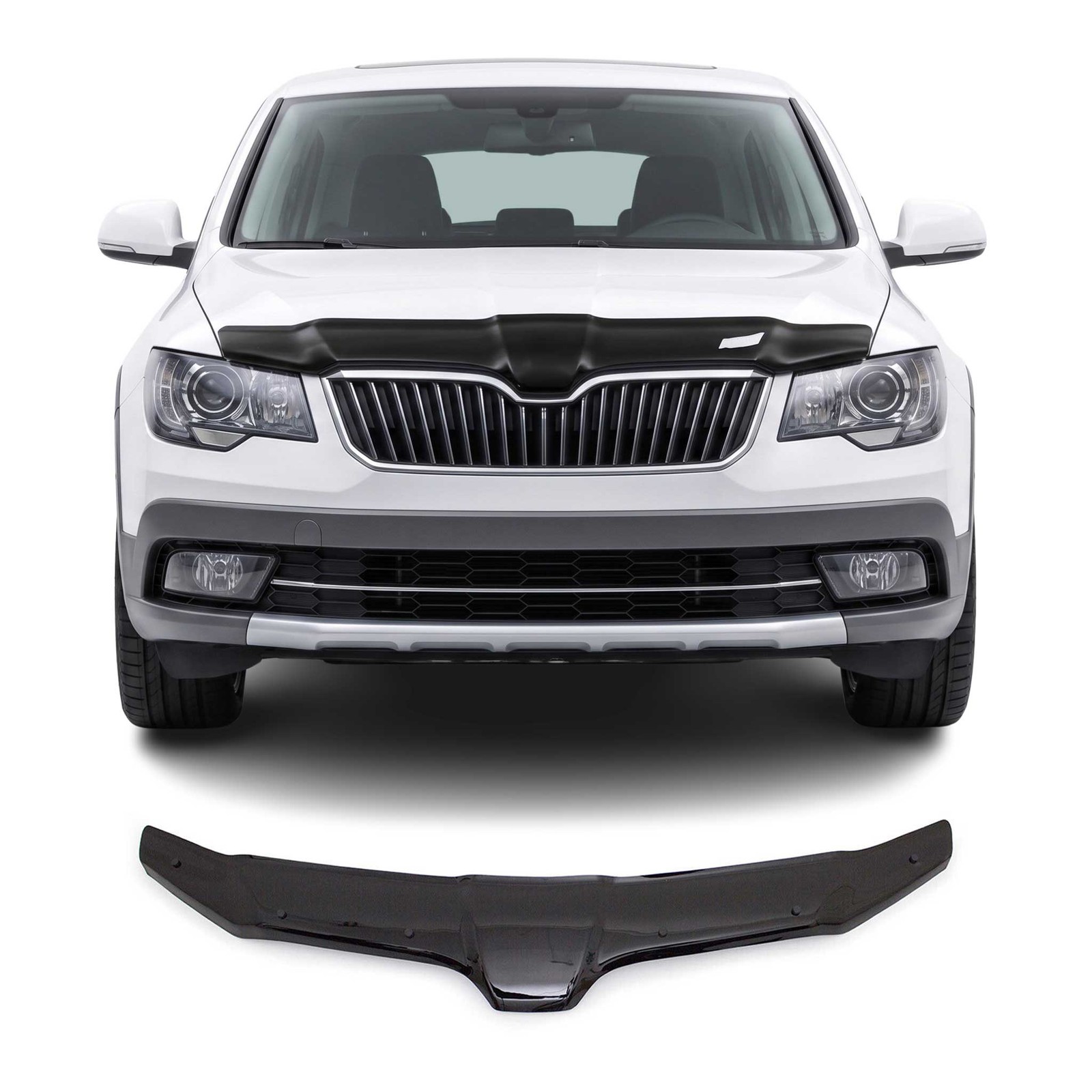Déflecteurs de capot Skoda Superb 2013 protégeant des impacts de gravillons