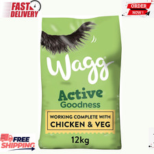 Wagg Active Goodness complete dry adult dog food chicken & veg 12kg - For all UK 1.22 per kilo