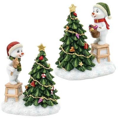SIGRO COPPIA DIVERTENTI BAMBINI DELLE NEVI Addobbi Albero di Natale Pupazzo di Neve