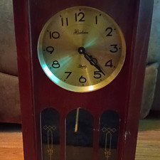 Heirloom Brown Wood & Glass Analog Pendulum Wall Clock, Westminster Chimes