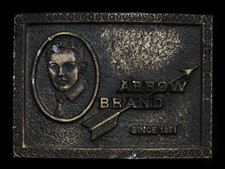 MA17103 VINTAGE 1979  ARROW BRAND SHIRTS  SINCE 1851 BRASSTONE BELT BUCKLE