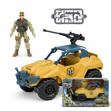 Soldier Army Action Figures Military Vehicles Toy Playset with Army Truck & Guns