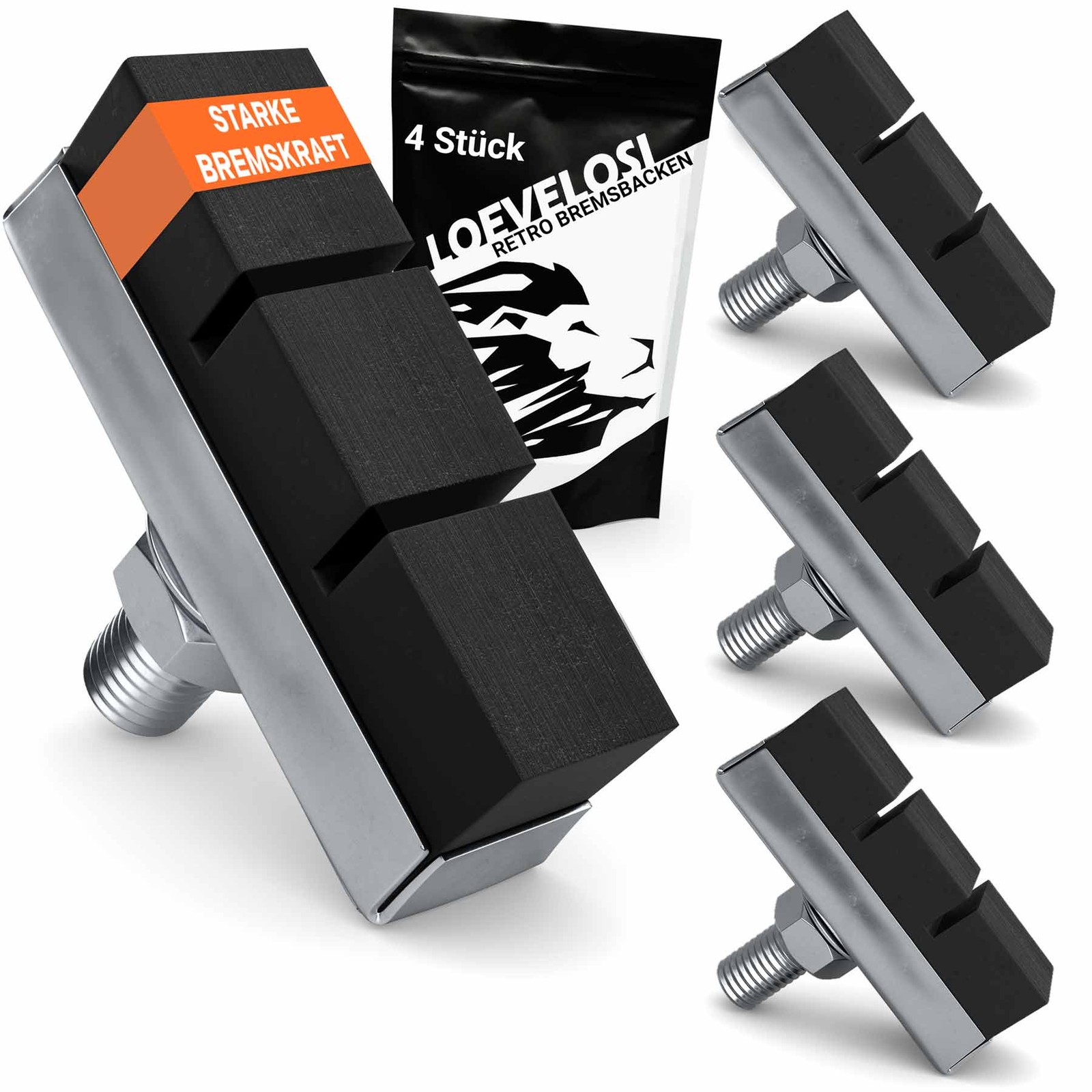 Zapatas de freno de bicicleta retro vintage pastillas de freno delanteras traseras rueda delantera y trasera x4
