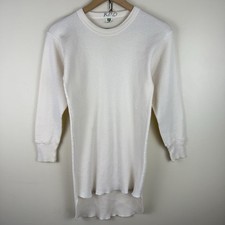 Large Vintage 1960s Hanes Waffle Knit Thermal Long Sleeve