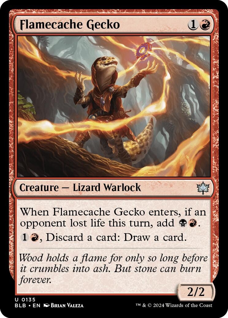 NM - Flamecache Gecko BLB - 135 Bloomburrow