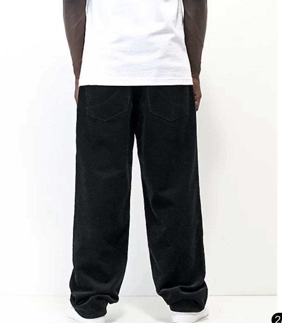 Black Empyre Corduroy Ultra Loose Fit Pants Size 30