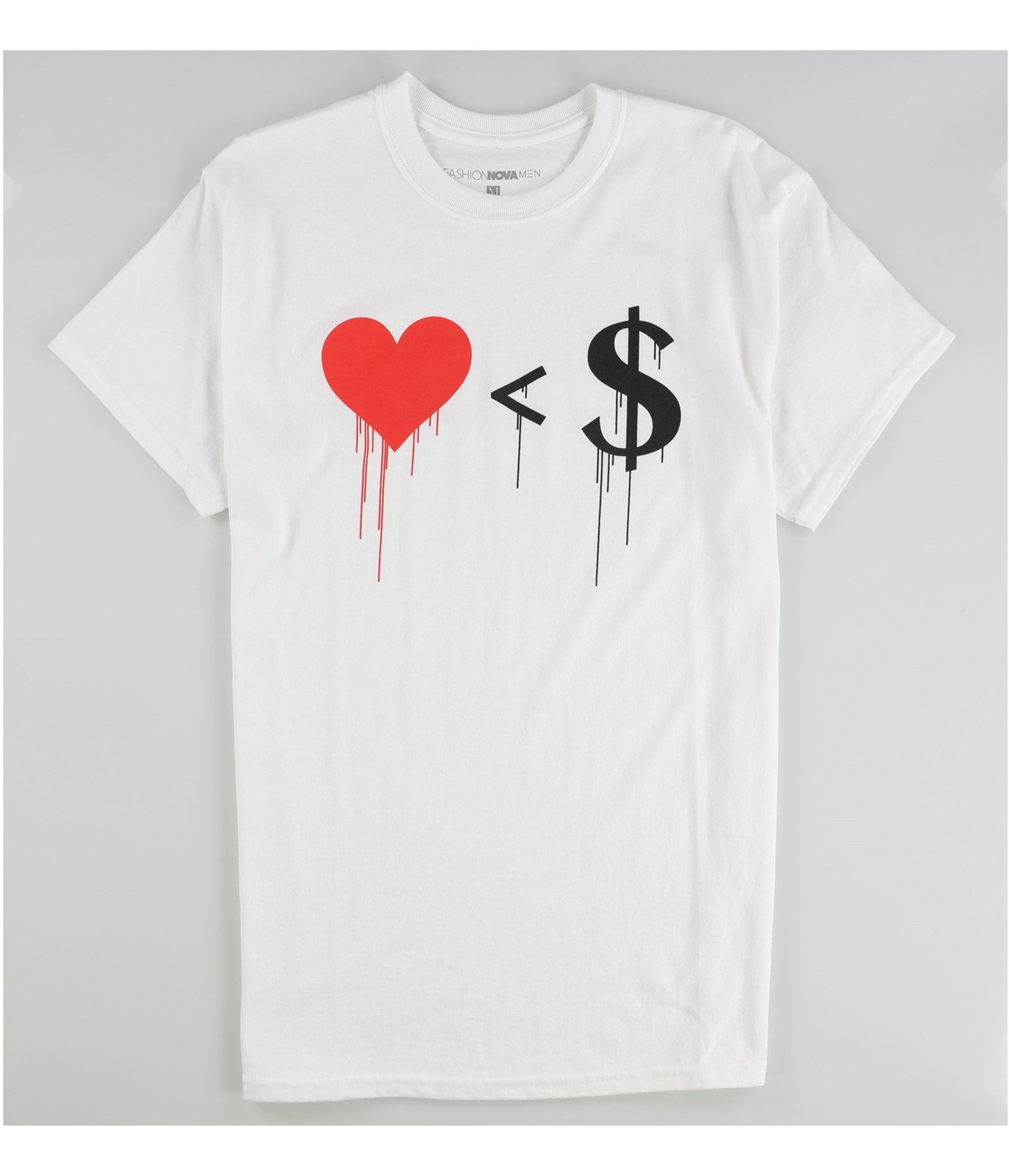 Мужская футболка Fashion Nova с рисунком Love Money, белая, Средний размер