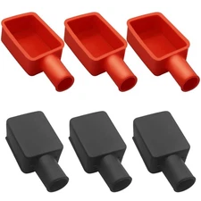 6 Pcs Battery Terminal Covers Soft Rubber Positive Negative for Car Motorcycle