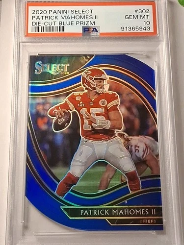2020 Panini Select - Field Level Patrick Mahomes II #302 Blue Die-Cut Psa 10