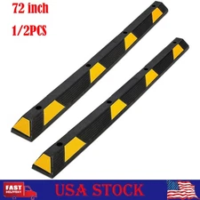 1/2pcs 72" Car Parking Stopper Rubber Parking Curb Lot Block for Garage