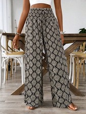 Printed Wide Leg Pants