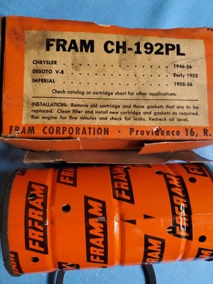 1946-56 Chry,E52Desoto,55-56 Imperial Hemi/Flat 6/8 Fram CH-192PL  Oil Filter