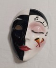 Vintage Clay Art ABOUT FACE Ceramic Mask, Harlequin Mask Comedy/Tragedy San Fran