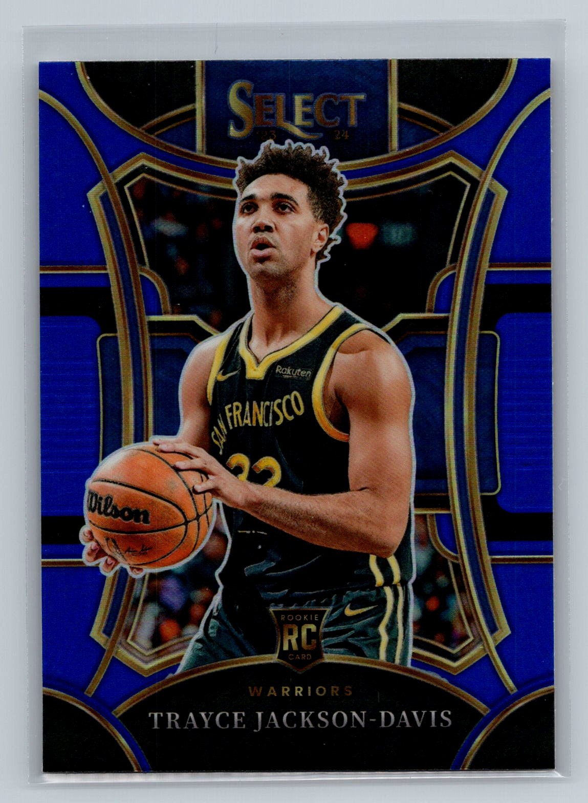 2023-24 Panini Select Trayce Jackson-Davis #329 Blue Prizms Rookie Warriors