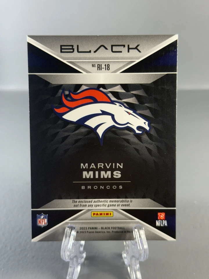 Panini Black Rookie Influx Marvin Mims Rookie Patch 12/25 - Image 2 of 2