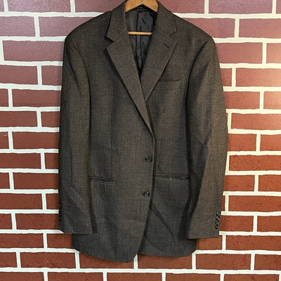 VTG Polo Ralph Lauren Brown Wool Tweed Blazer  Herringbone 42 Macys Men s
