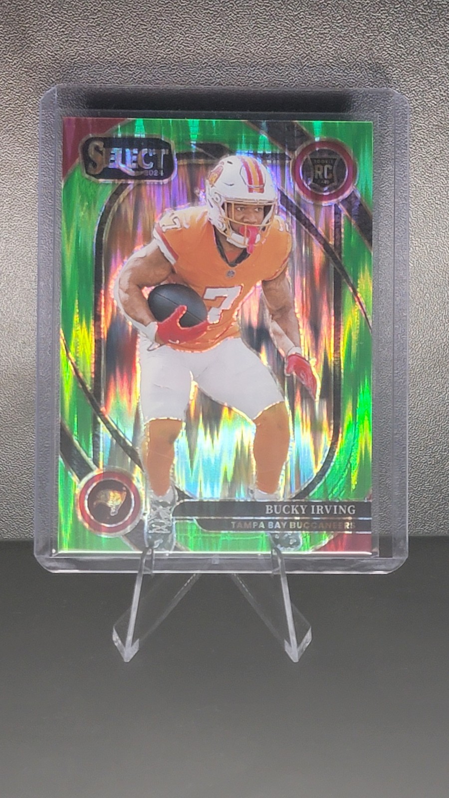 2024 Panini Select Bucky Irving Club Level Neon Green Shock /499 RC #239