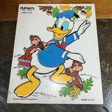 Vintage Playskool Disney Donald Duck Wooden Chunky Puzzle