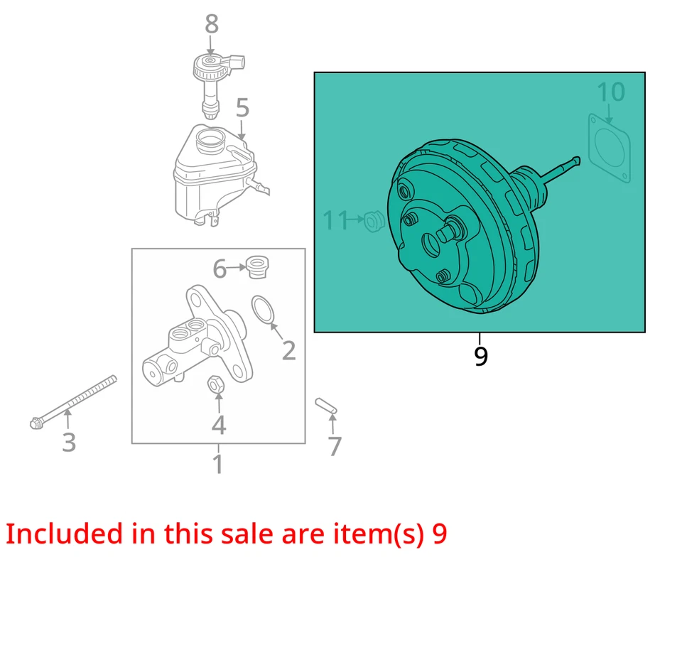 2012 Audi Q7 Power Brake Booster OEM 96K Miles - LKQ421906782 - Image 4 of 4