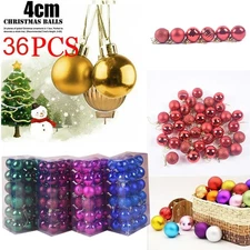 36pcs Christmas Tree Ball Ornaments Set Xmas Hanging Baubles Decorations