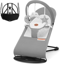HKAI Baby Bouncer Seat 0  18 Months  Portable  Foldable Infant Rocker Chair