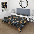 New ListingDesignart "Blue Boho Chic Feathers Charms" Floral bedding