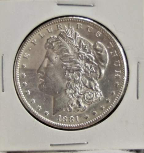1881 S US Morgan Silver Dollar $1 Unc Details CU Cleaned