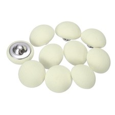 10pcs Fabric Cloth Covered Button 15mm Metal Sewing Craft Buttons Beige