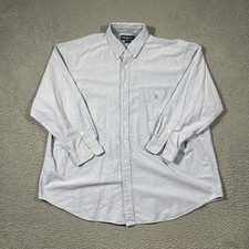 VTG Ralph Lauren Mens 2XB Big Button Shirt Oxford Classic Fit Flesh Pony Pocket