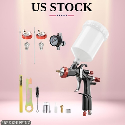 #ad NEW LVLP Air Spray Gun 1.3 1.5 1.7mm Nozzles Air Regulator Paint Gun $82.49