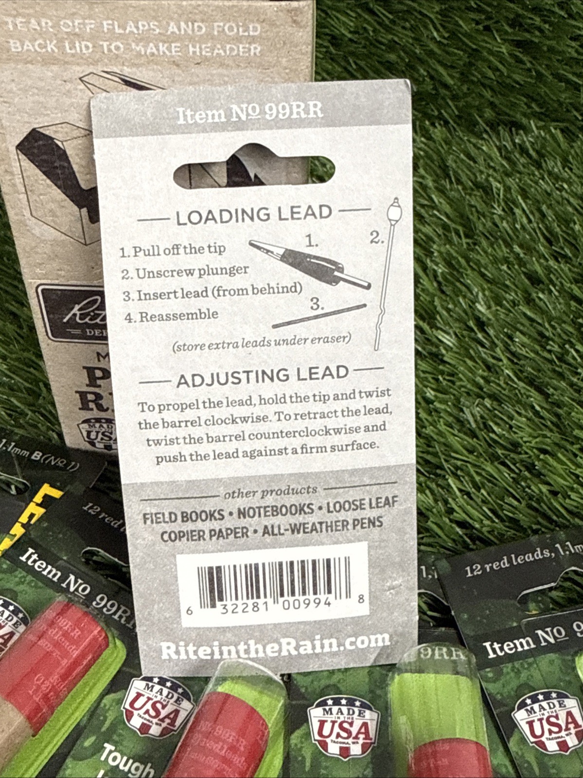 6PK Rite in the Rain Red 1.1mm Point Size Lead Refill  Leads for Pencil No 99RR