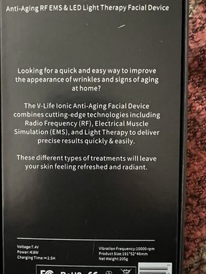 LUNAMOUR V-LIFT Ionic Anti-Aging RF EMS LED Light ICE COOL Facial Device 5 Modes