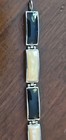925 China Stamped: Vintage; Sterling 925 Black & Pearl Enamel Link Bracelet 7.1” — photo 10