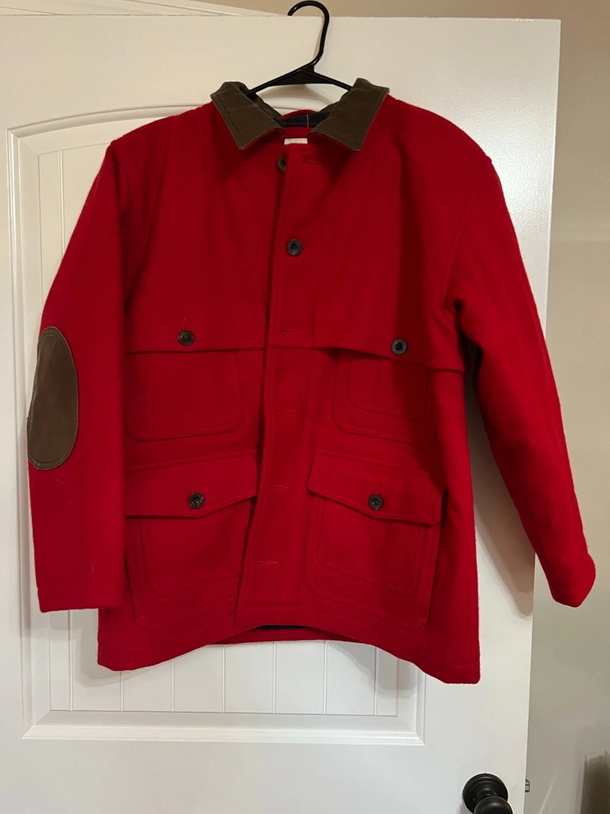 Orvis Rugged Canvas Barn Jacket Plaid Flannel Lined Mens L Red Outdoor Coat image 1