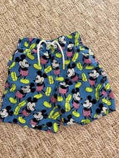 EUC Gap Disney Mickey Mouse Swim Trunks Suit Blue Neon Size 4T
