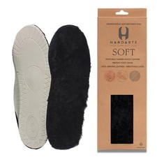 HANDARTE Thermal Leather Insoles Soft Natural Wool Inserts for Women Chro...